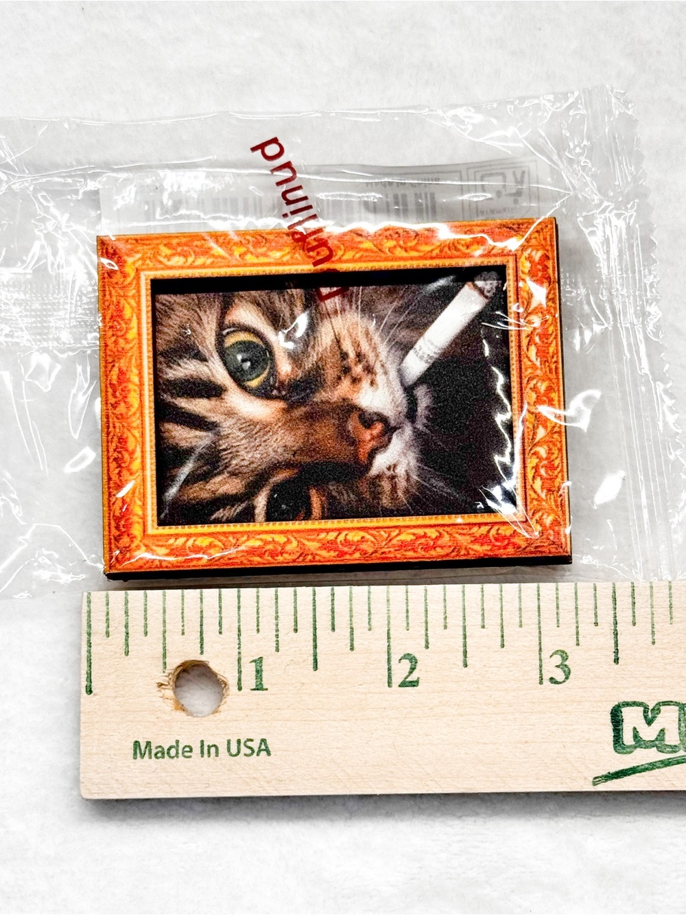Funny Smoking Cat Fridge Magnet – Novelty Cat Art Magnet - Picture 3 of 4